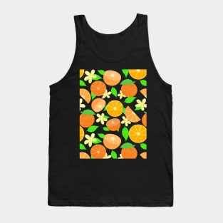 Orange fruit pattern - black background Tank Top